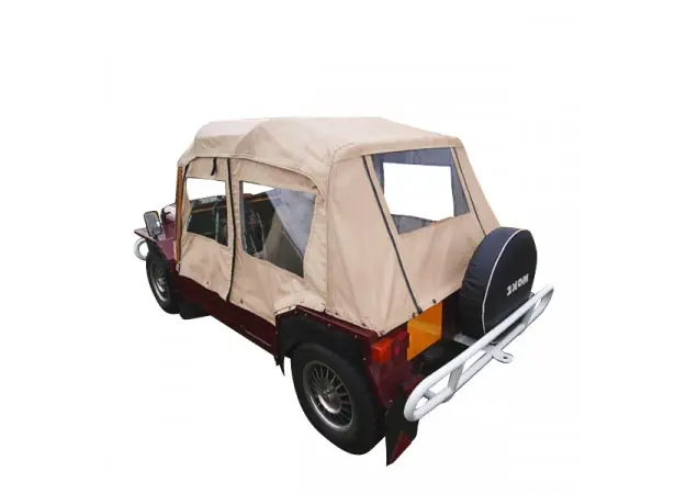 Capote Mini Moke Australienne cabriolet en Vinyle Everflex - lunettes + portes PVC - Prix malin