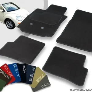 Préféré des clients | Tapis auto avant et arrière sur-mesure Volkswagen New Beetle cabriolet velours bordé