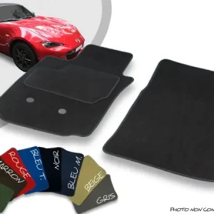 Prix promo | Tapis auto avant sur-mesure Mazda MX5 ND cabriolet velours bordé