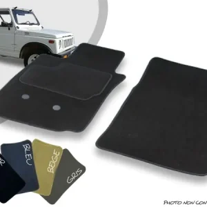 Disponible maintenant - Tapis auto avant sur-mesure Suzuki Samurai SJ 410/413 cabriolet moquette aiguilletée surjetée