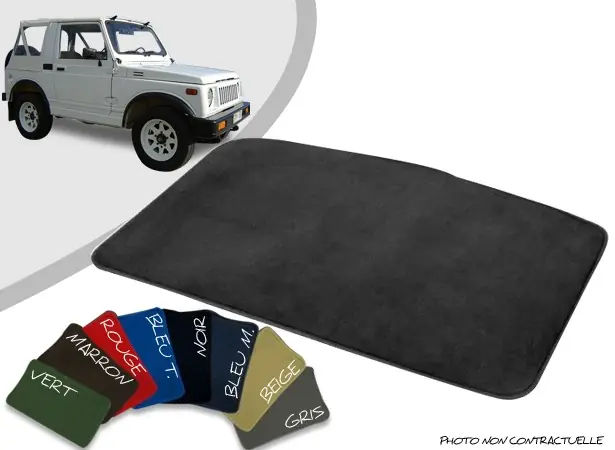 Tapis coffre sur-mesure Suzuki Samurai SJ 410/413 cabriolet velours bordé - Promo exceptionnelle
