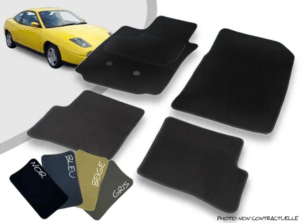 Tapis auto avant et arrière sur-mesure Fiat coupé moquette aiguilletée surjetée - Tout juste ajouté