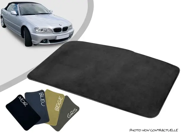 Tapis coffre sur-mesure BMW E46 cabriolet moquette aiguilletée surjetée - Prix réduit