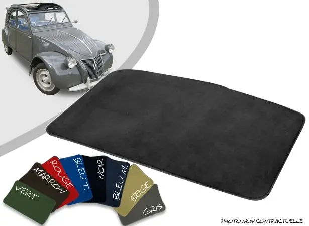 Tapis coffre sur-mesure Citroen 2CV cabriolet velours bordé | Tout juste ajouté