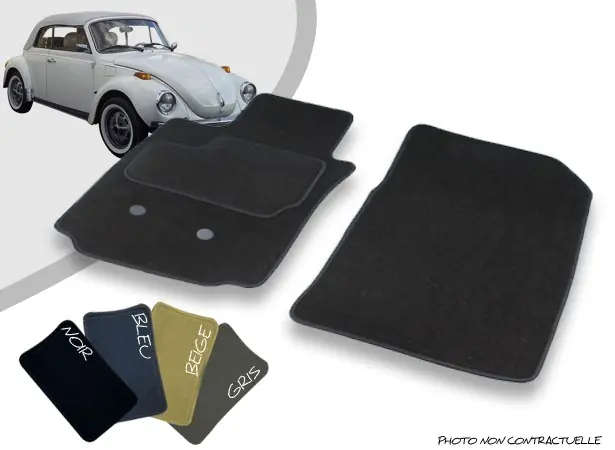 Recommandé - Tapis auto avant sur-mesure Volkswagen Coccinelle 1303 cabriolet (1973-1979) moquette aiguilletée surjetée