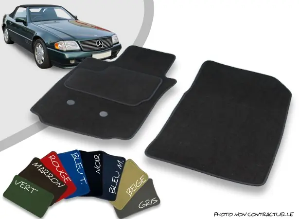 Nouveau - Tapis auto avant sur-mesure Mercedes SL - R129 cabriolet (1990-2002) velours bordé