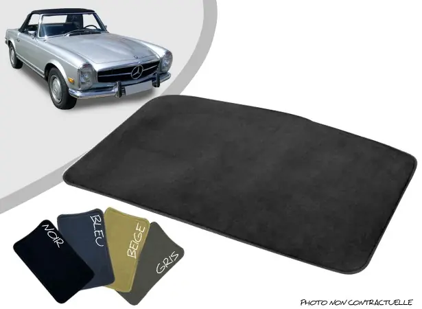 Tapis coffre sur-mesure Mercedes Pagode W113 cabriolet moquette aiguilletée surjetée | Disponible dès maintenant