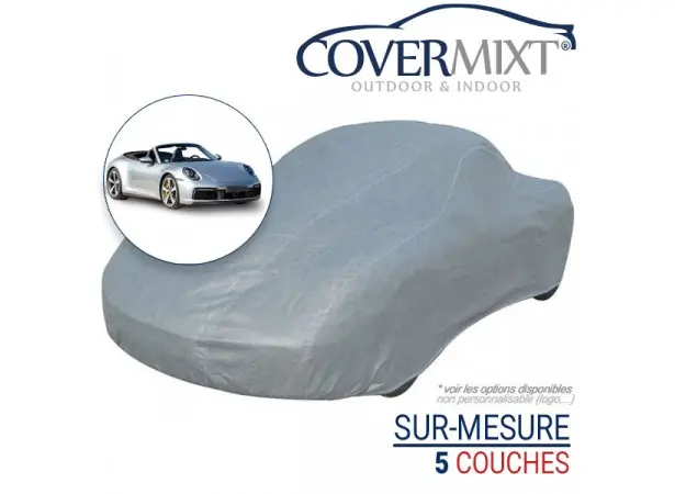 Disponible à la commande | Housse protection voiture sur-mesure Porsche 992 Cabriolet & Coupé Turbo & Turbo S (2019/+) - Covermixt