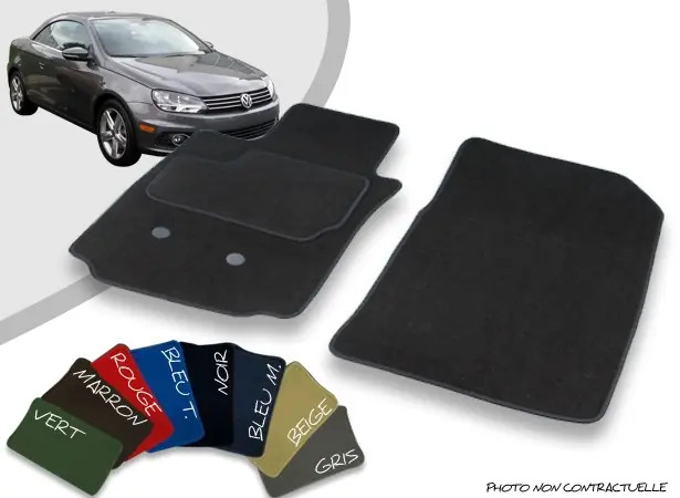 Tapis auto avant sur-mesure VW EOS cabriolet velours bordé | Prix exceptionnel