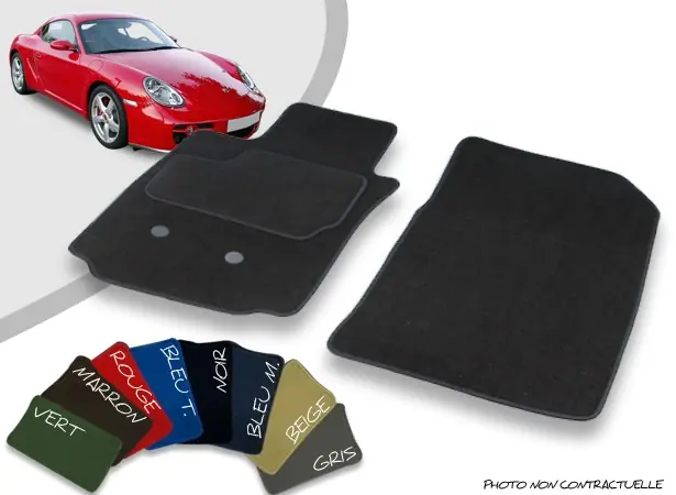Très apprécié des clients - Tapis auto avant sur-mesure Porsche 987 Cayman velours bordé