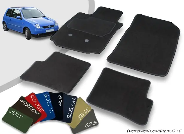 Tapis auto avant et arrière sur-mesure Volkswagen Lupo cabriolet velours bordé | Top des ventes