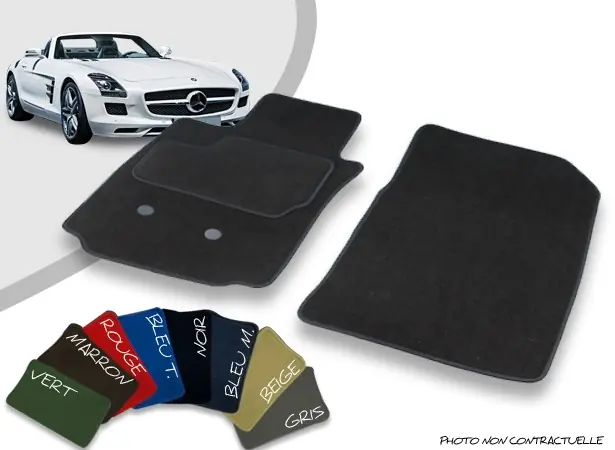 Achetez maintenant | Tapis auto avant sur-mesure Mercedes SLS AMG cabriolet velours bordé