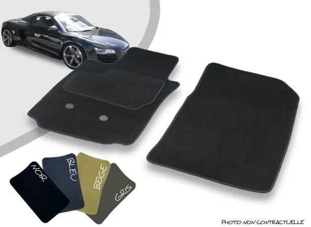 Tendance | Tapis auto avant sur-mesure Audi R8 Spyder moquette aiguilletée surjetée