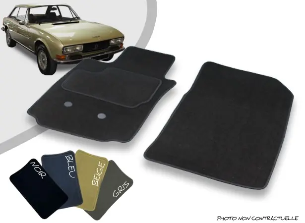 Très demandé | Tapis auto avant sur-mesure Peugeot 504 Coupé moquette aiguilletée surjetée