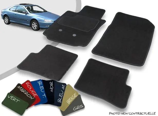 Coup de cœur | Tapis auto avant et arrière sur-mesure Peugeot 406 Coupé velours bordé
