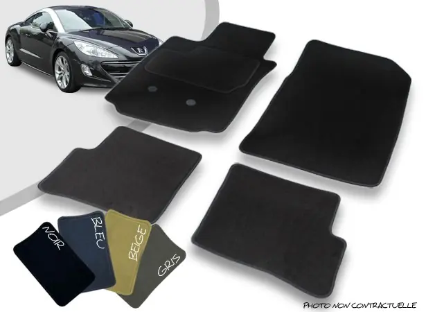 Achetez maintenant | Tapis auto avant et arrière sur-mesure Peugeot RCZ moquette aiguilletée surjetée