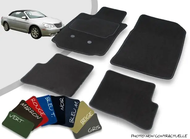 Qualité premium | Tapis auto avant et arrière sur-mesure Chrysler Sebring 07-10 velours bordé