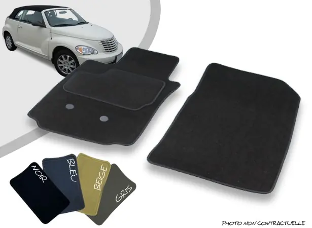 Recommandé - Tapis auto avant sur-mesure Chrysler PT Cruiser moquette aiguilletée surjetée