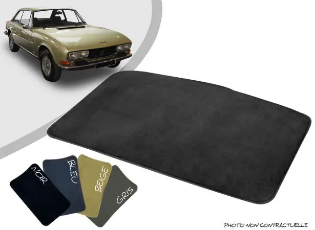 Tapis coffre Peugeot 504 coupé V6 sur-mesure en moquette aiguilletée surjetée - Achetez dès maintenant