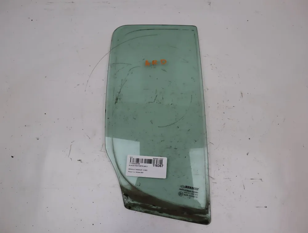 Très demandé - Vitre fixe porte arrière droite occasion RENAULT MODUS Phase 1 - 1.5 DCI 105ch